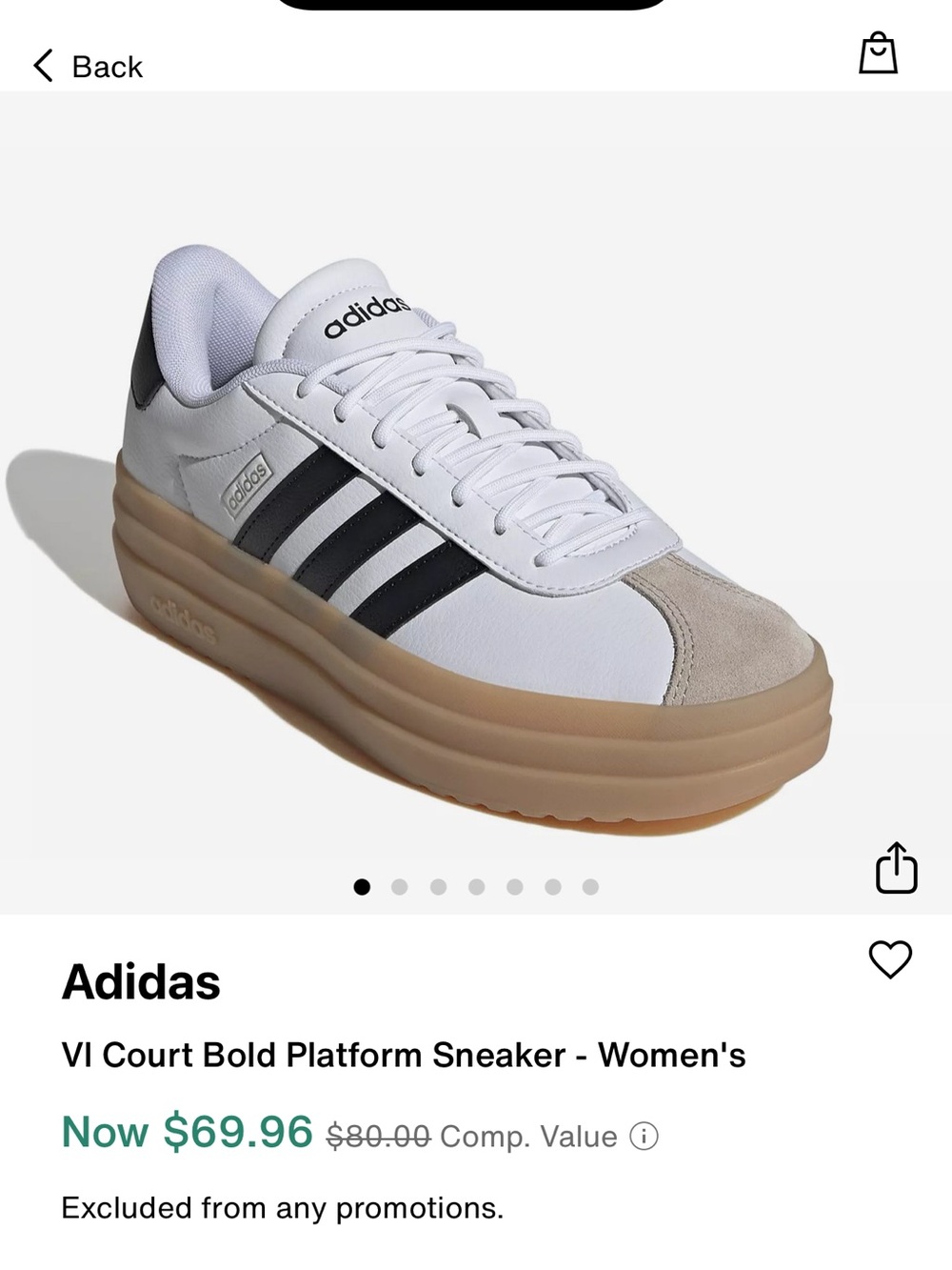adidas women’s/big girl’s White/Black Platform Sneaker with Gum Sole